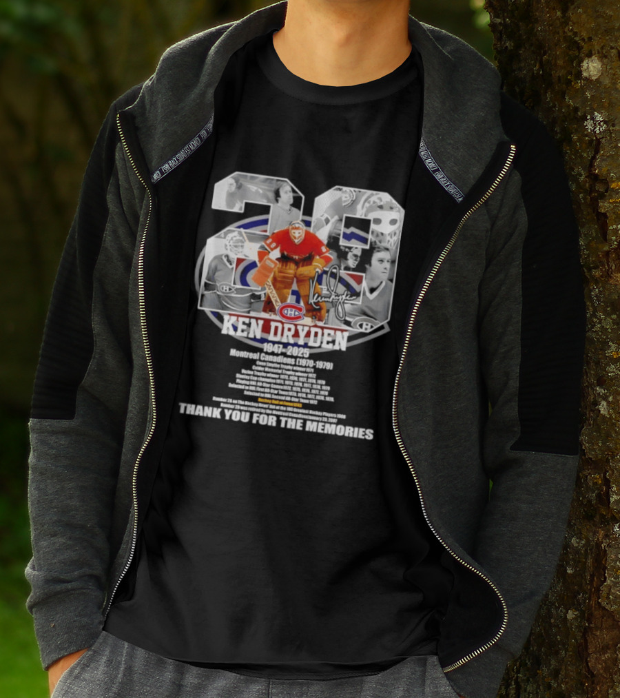 Montreal Canadiens Ken Dryden 1947 2025 Thank You For The Memories 29 Goalie Legend Hockey Career Celebrated T-Shirt