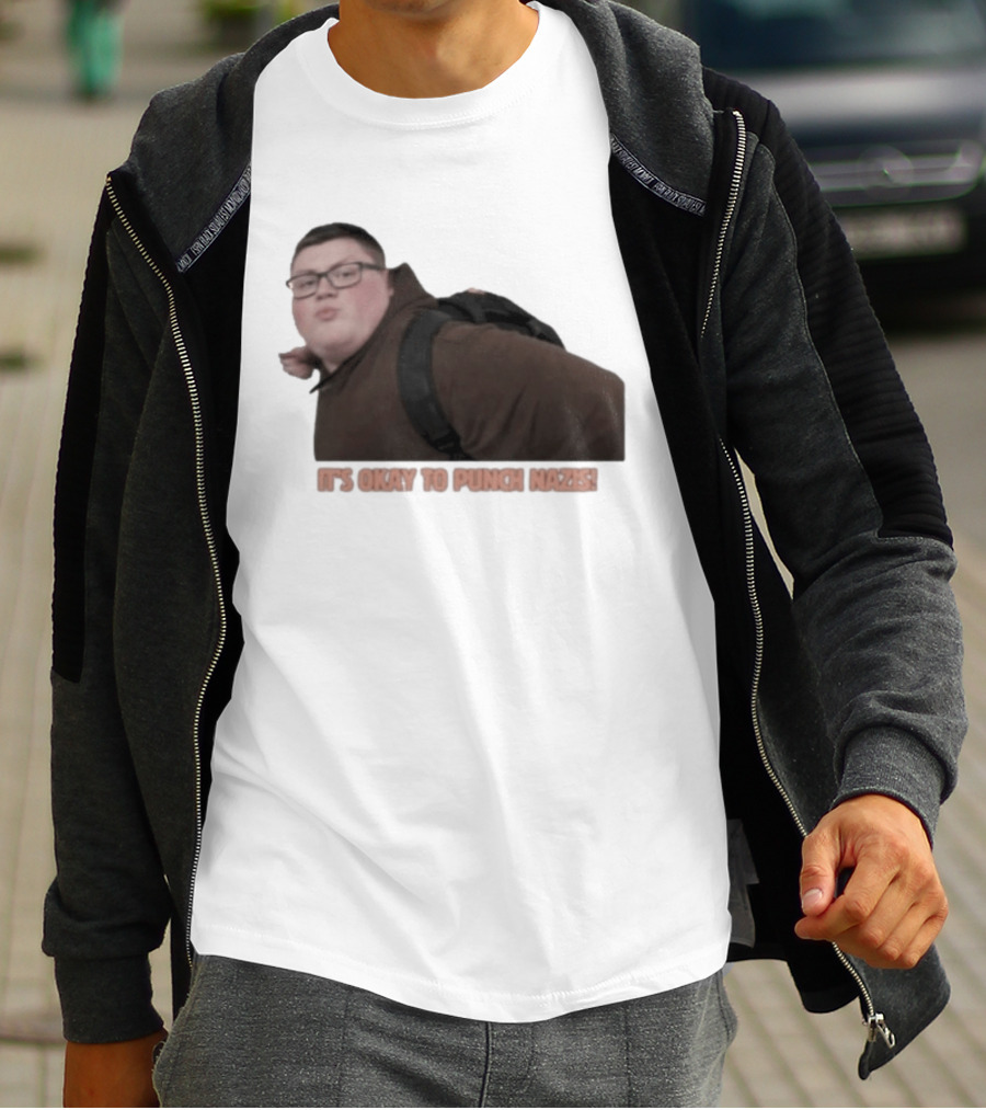 It's Okay To Punch Nazis Meme Iconic Phrase T-Shirt