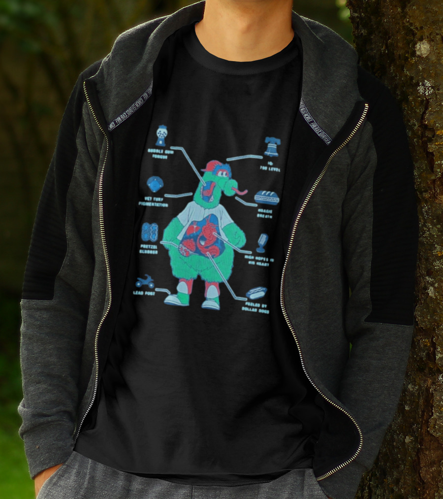 Philadelphia Phillies Phanatic Anatomy Of A Fuzz Monster T-Shirt