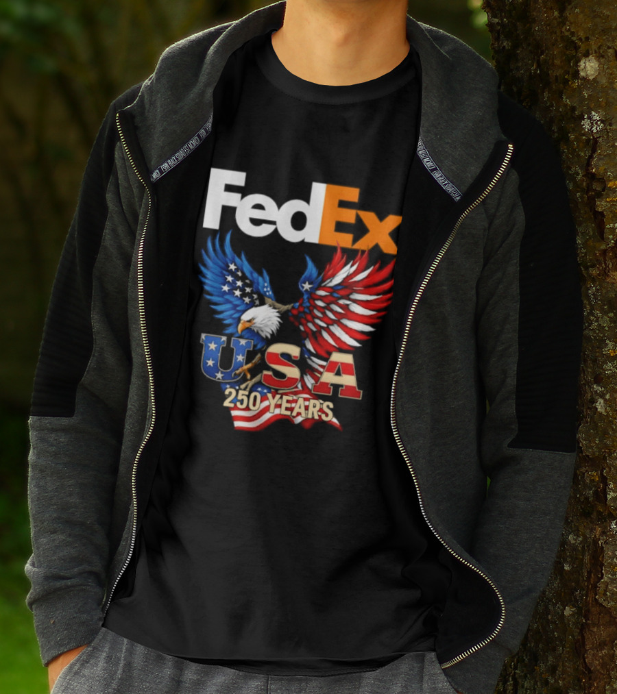 FedEx Eagle 250 Years USA Flag Patriotic Celebration T-Shirt