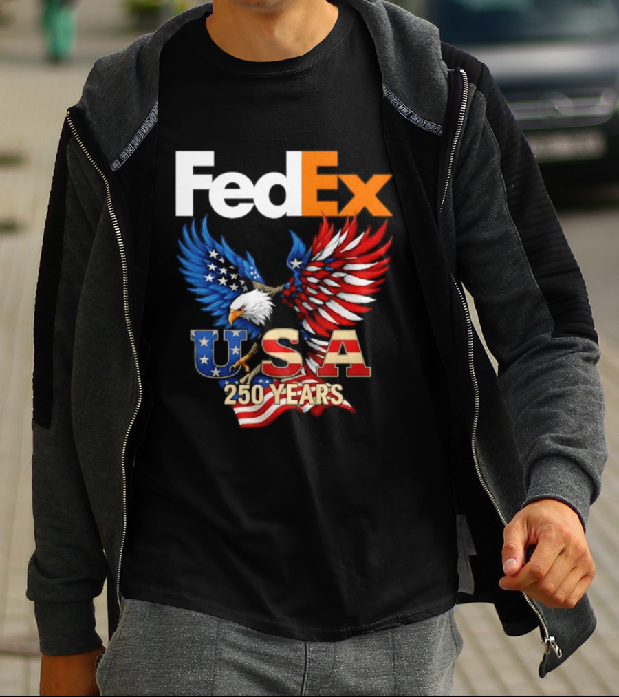 FedEx Eagle 250 Years USA Flag Patriotic Celebration T-Shirt