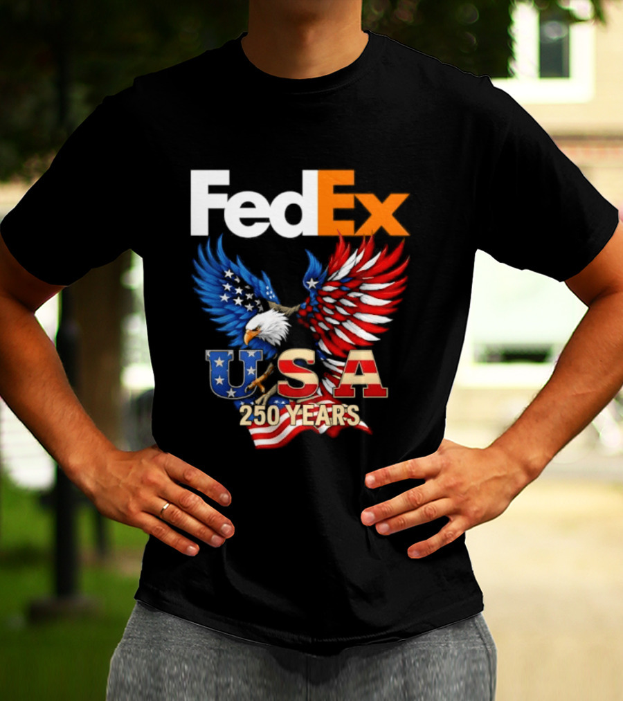 FedEx Eagle 250 Years USA Flag Patriotic Celebration T-Shirt