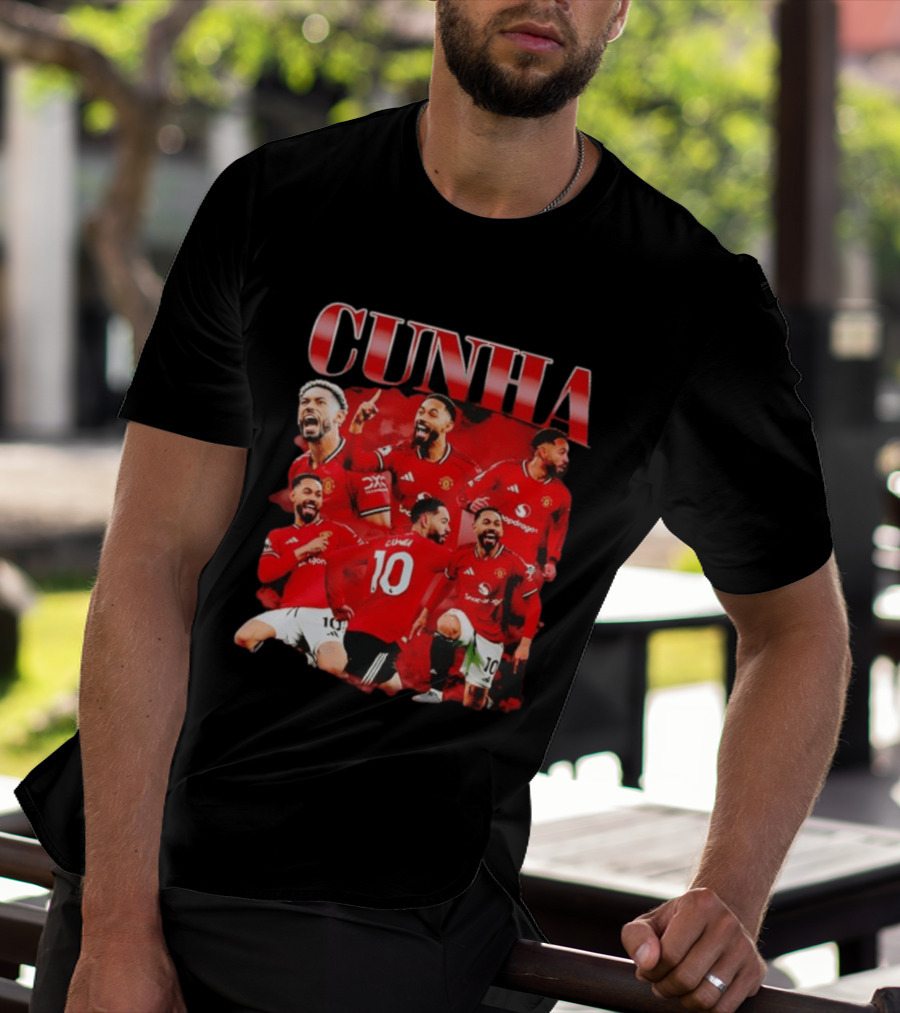 Cunha Manchester United Bootleg Picture Collage T-Shirt