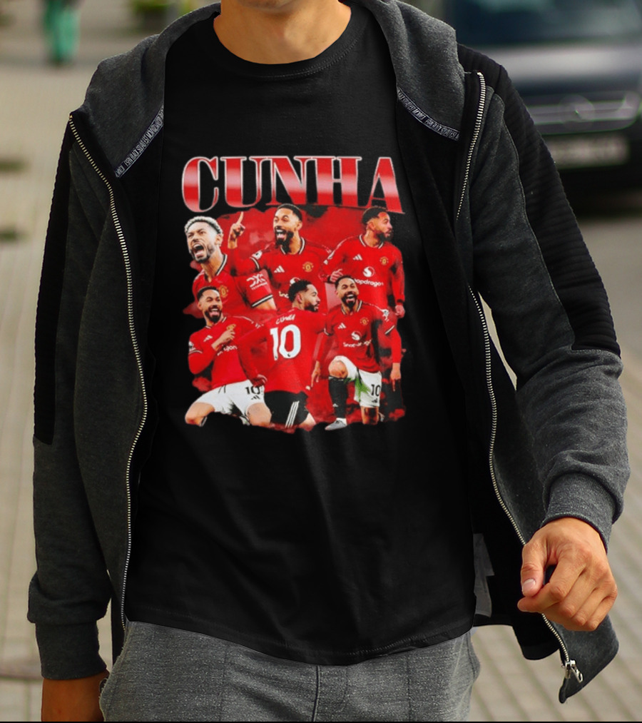 Cunha Manchester United Bootleg Picture Collage T-Shirt