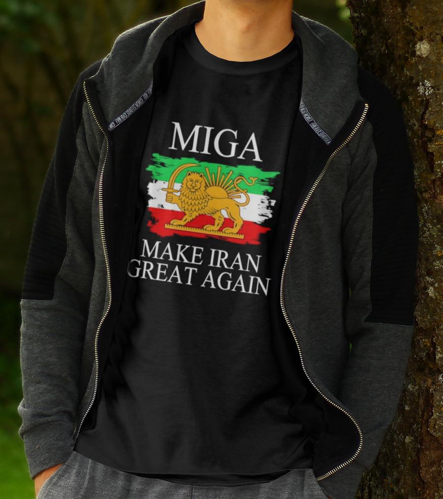 MIGA Make Iran Great Again With Lion And Sun Flag T-Shirt