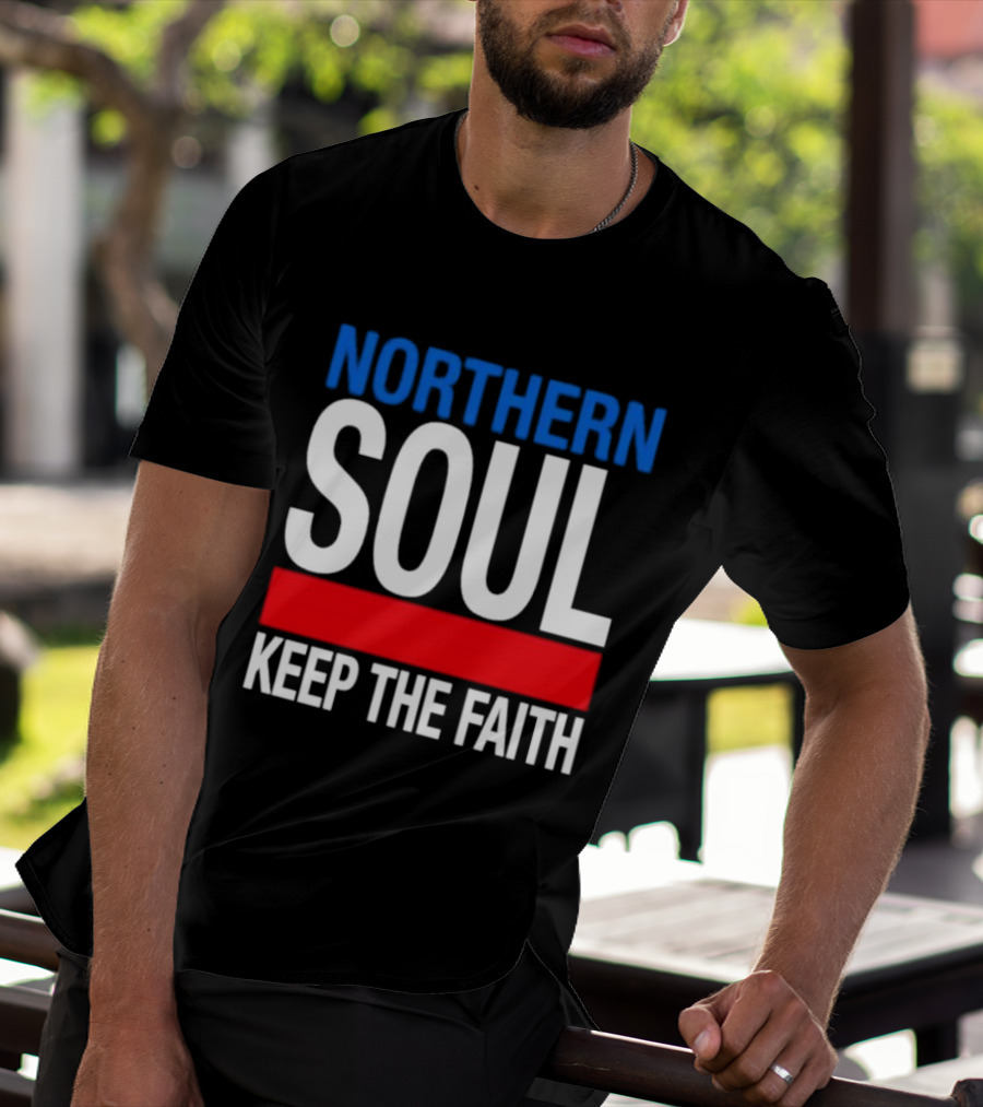Northern Soul Keep The Faith Blue And Red T-Shirt