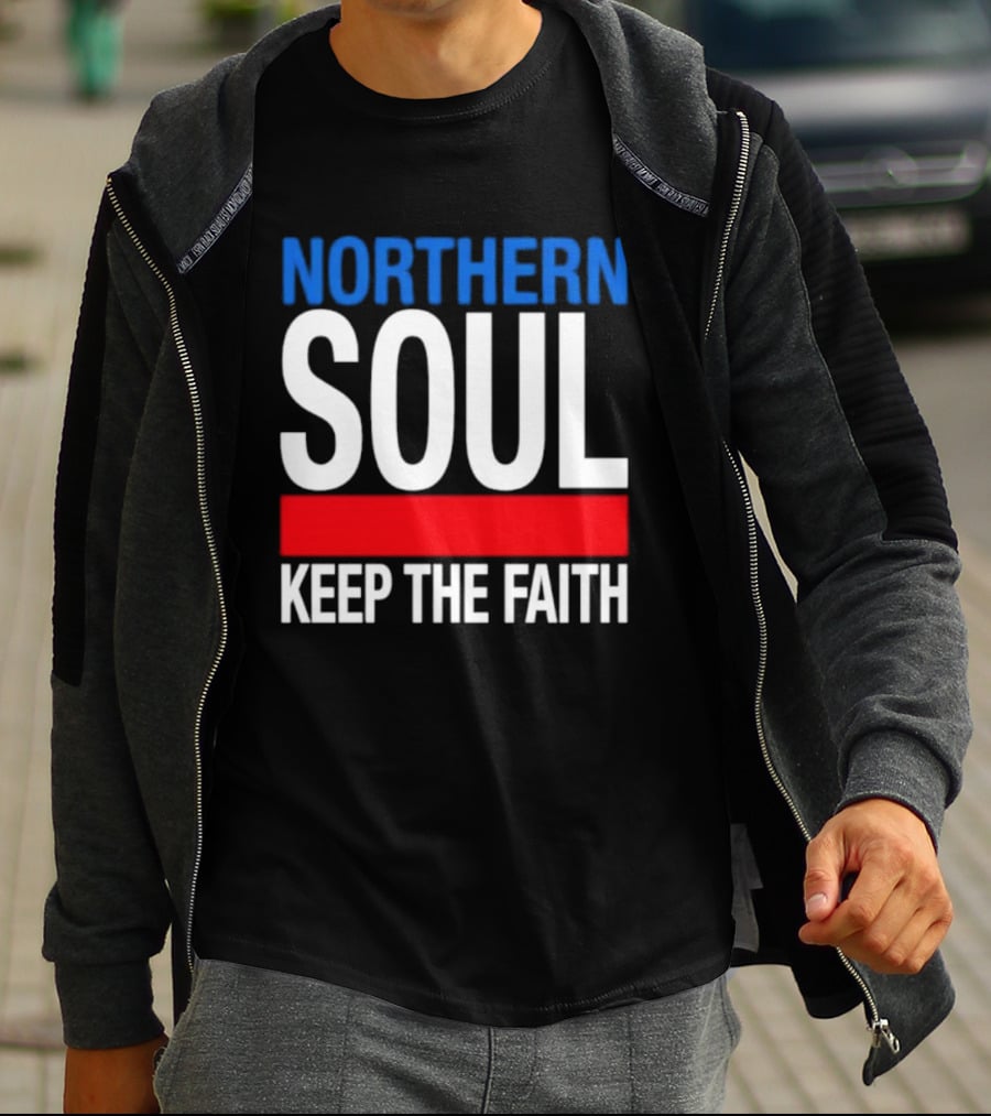 Northern Soul Keep The Faith Blue And Red T-Shirt