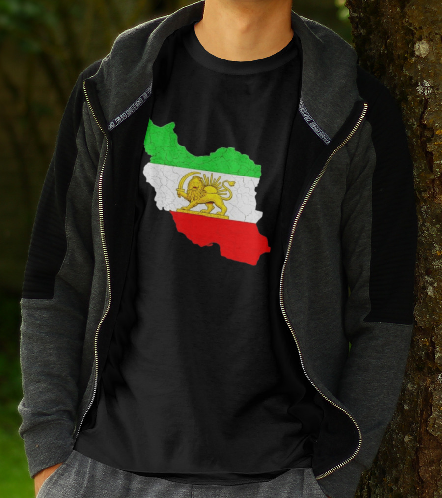 Iran Map With Lion And Sun Persian Heritage T-Shirt