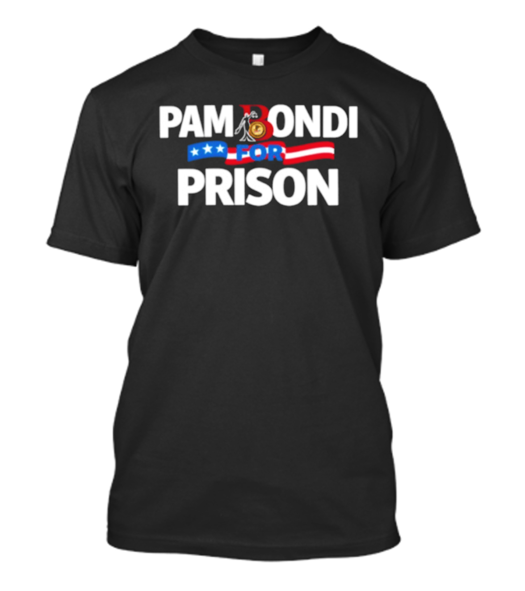 Pam Bondi For Prison Protest Epstein Files USA Flag T-Shirt