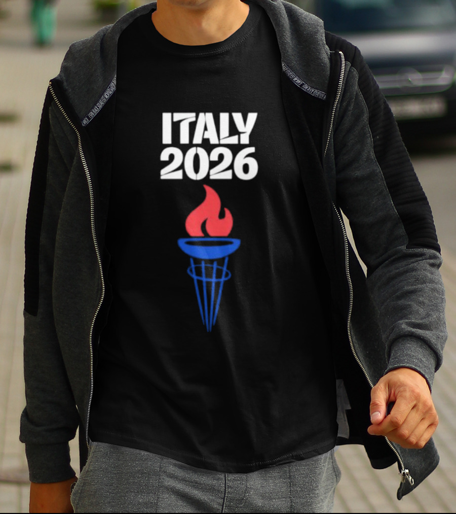Italy 2026 Olympic Torch Fire T-Shirt