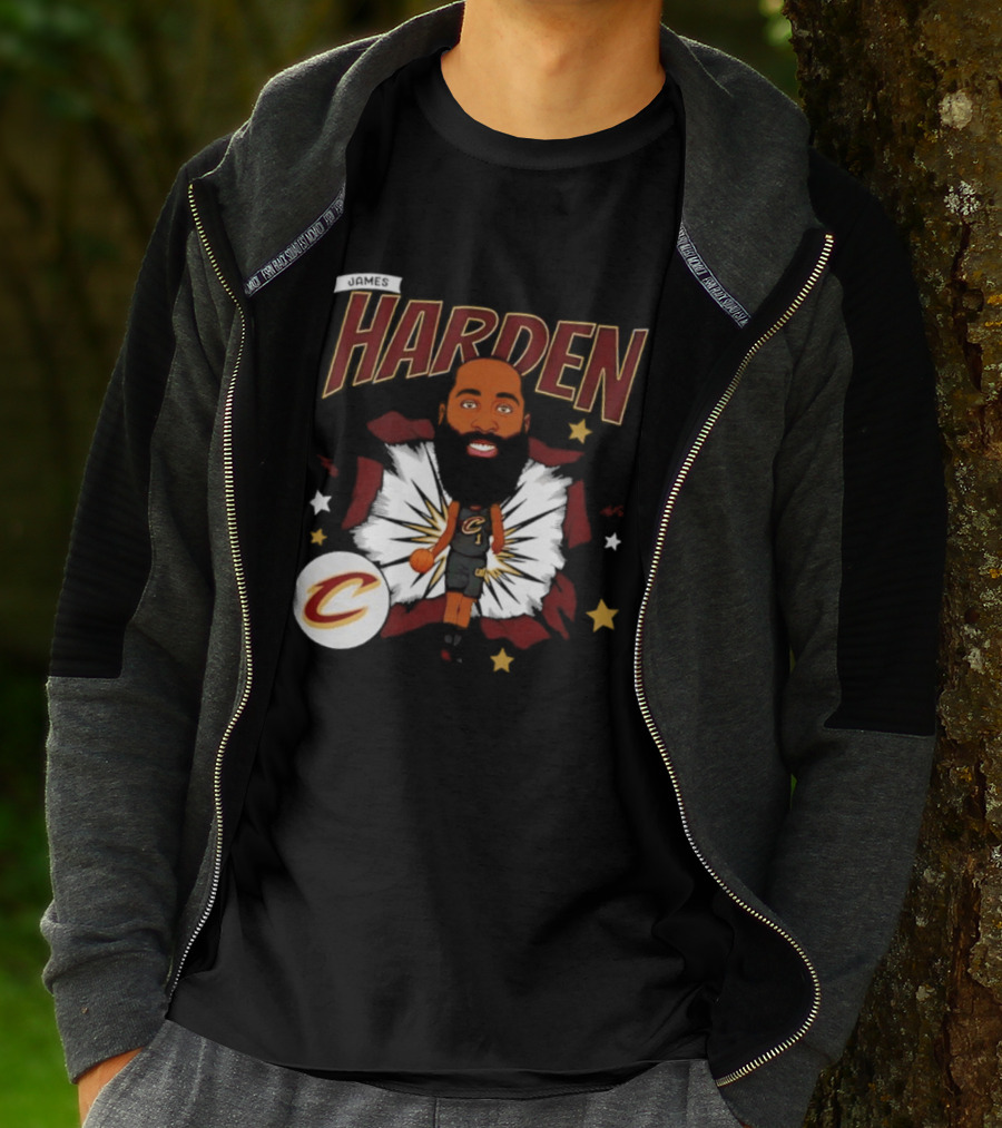 Harden Cleveland Cavaliers Basketball Player Caricature T-Shirt