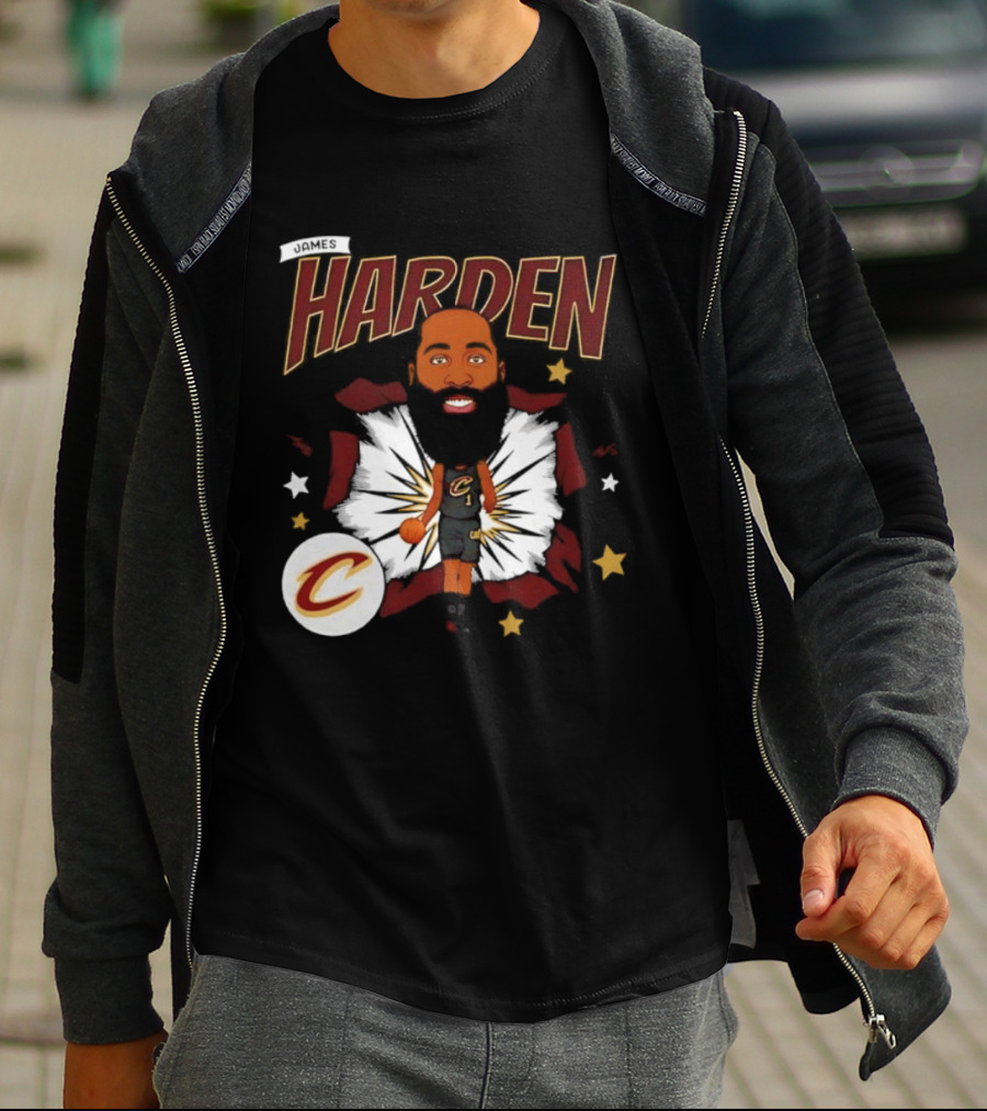 Harden Cleveland Cavaliers Basketball Player Caricature T-Shirt