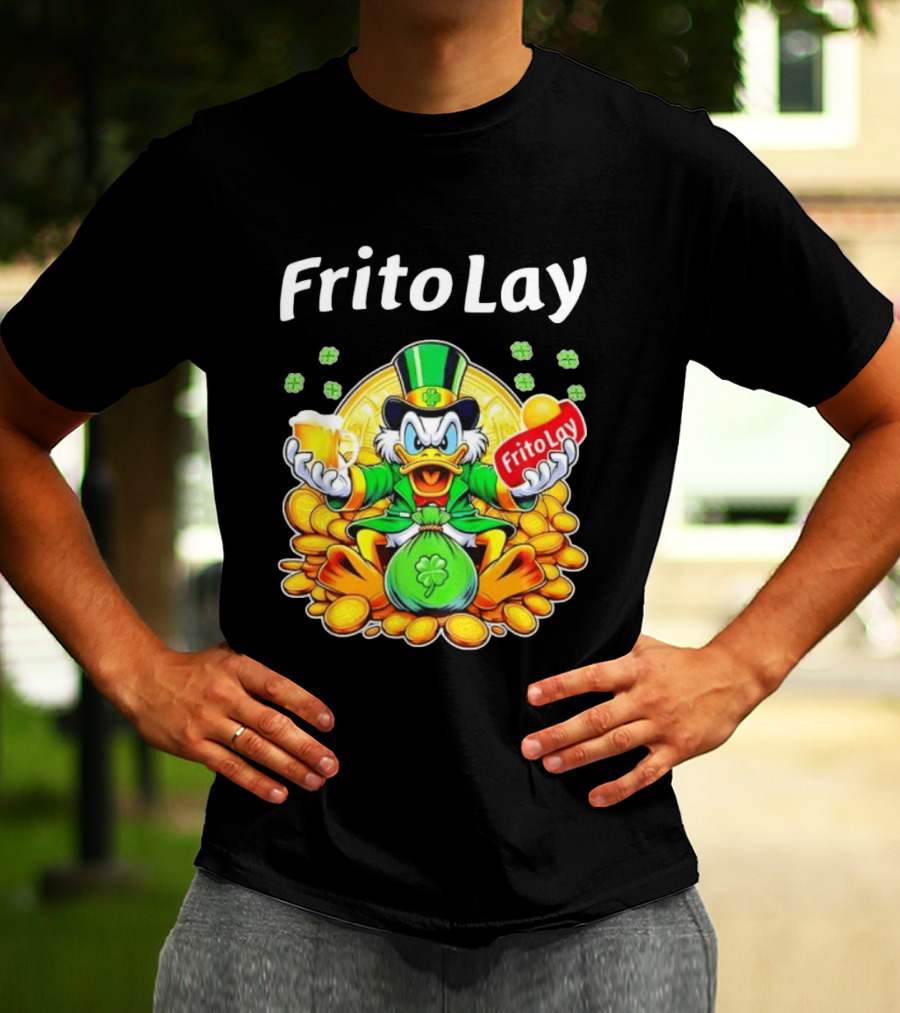 Frito Lay Scrooge McDuck St Patrick's Day Luck Coins Clover Beer T-Shirt