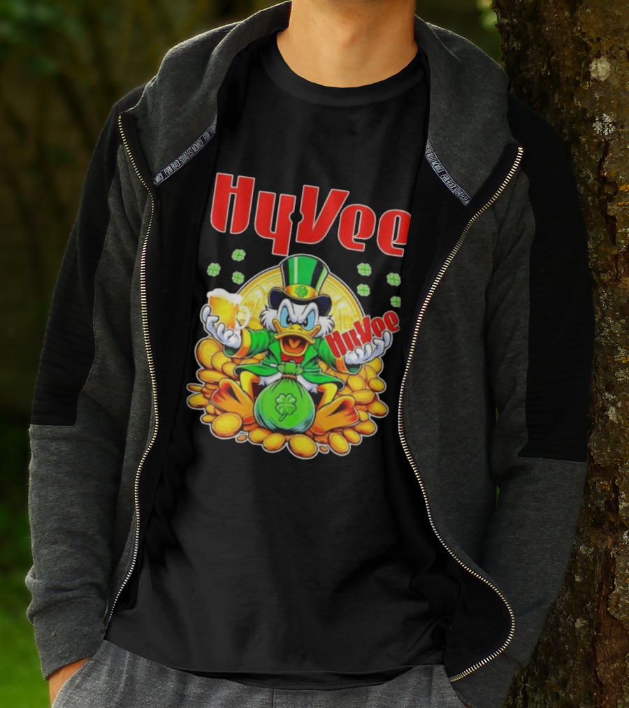 HyVee Scrooge McDuck St Patrick's Day Celebration With Gold Coins And Clover T-Shirt