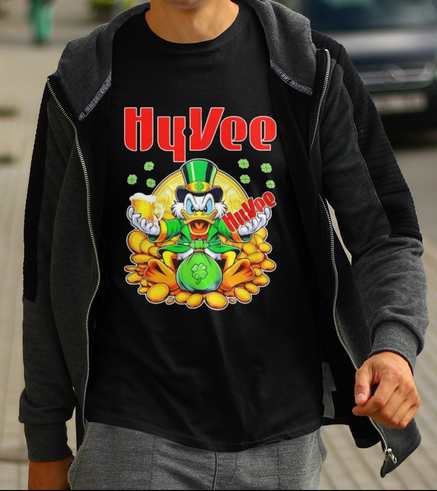 HyVee Scrooge McDuck St Patrick's Day Celebration With Gold Coins And Clover T-Shirt