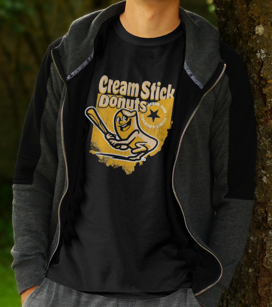Cream Stick Donuts Ohio Baseball Star Buckeye T-Shirt