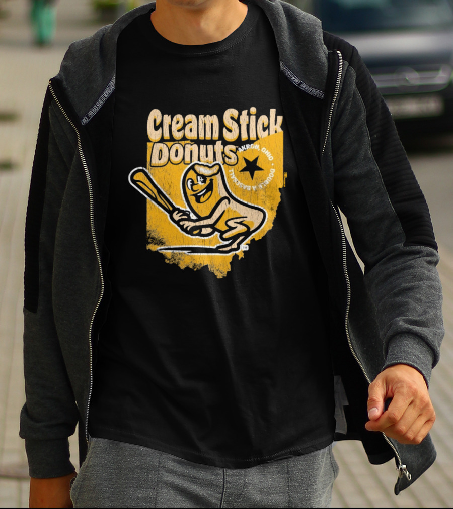 Cream Stick Donuts Ohio Baseball Star Buckeye T-Shirt