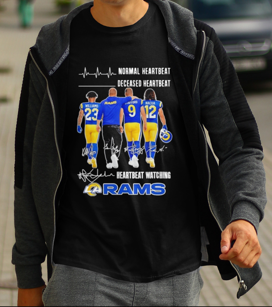 Williams Rams Stafford Nacua Heartbeat Ing Los Angeles T-Shirt