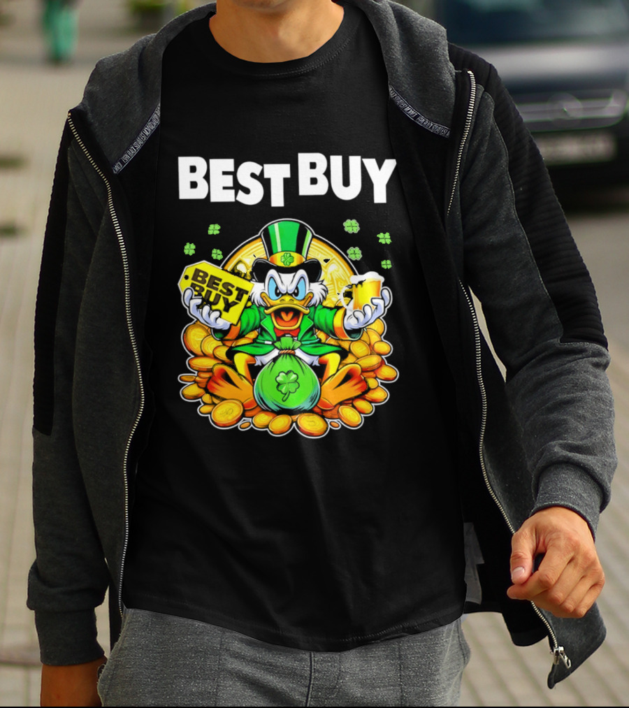 Scrooge McDuck Best Buy St Patrick's Day Coins And Shamrocks Celebration T-Shirt