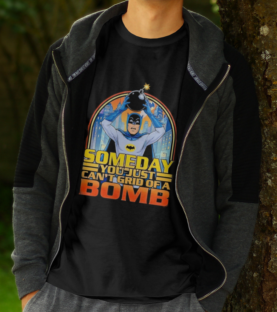 Someday You Just Can't Get Rid Of A Bomb Batman Retro Comic Urban Skyline T-Shirt