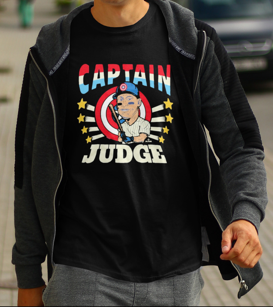 Captain Aaron Judge New York Yankees Baseball Star Caricature T-Shirt