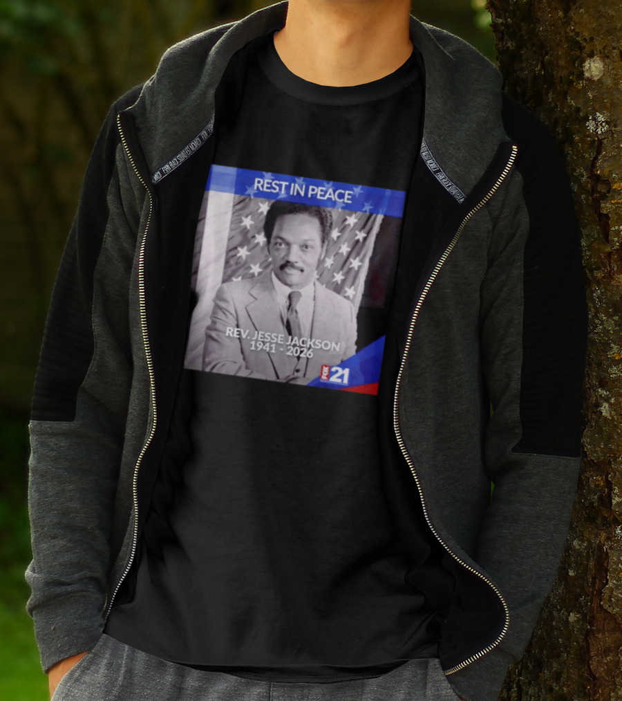 Rest In Peace Rev Jesse Jackson 1941 2026 Fox 21 Memorial Image T-Shirt