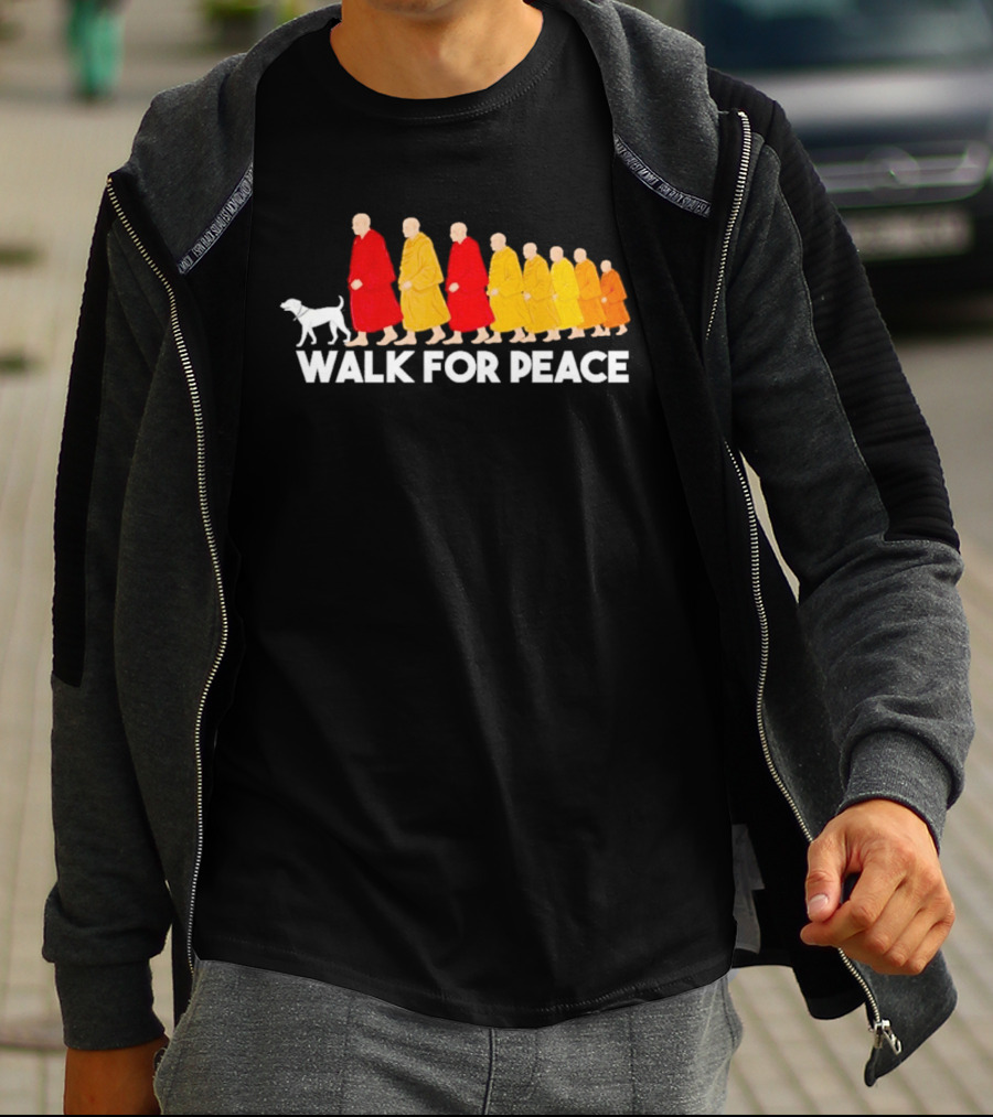 Walk For Peace Monk Procession With Dog T-Shirt