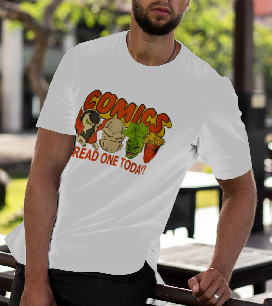 Comics Read One Today Characters Face T-Shirt
