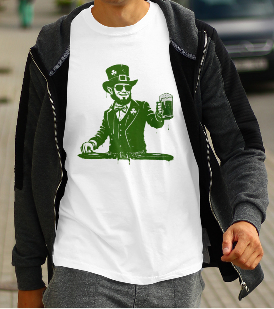 DJ Irish Uncle Sam St Patrick's Day Beer Celebration T-Shirt
