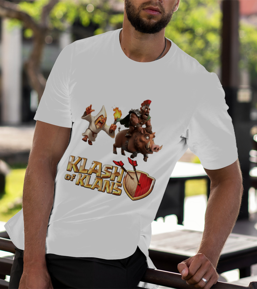 Klash Of Klans Characters With Wizard And Hog Rider T-Shirt