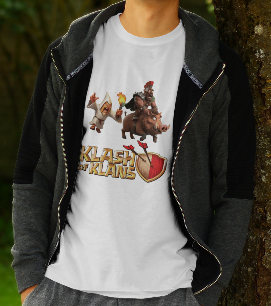 Klash Of Klans Characters With Wizard And Hog Rider T-Shirt