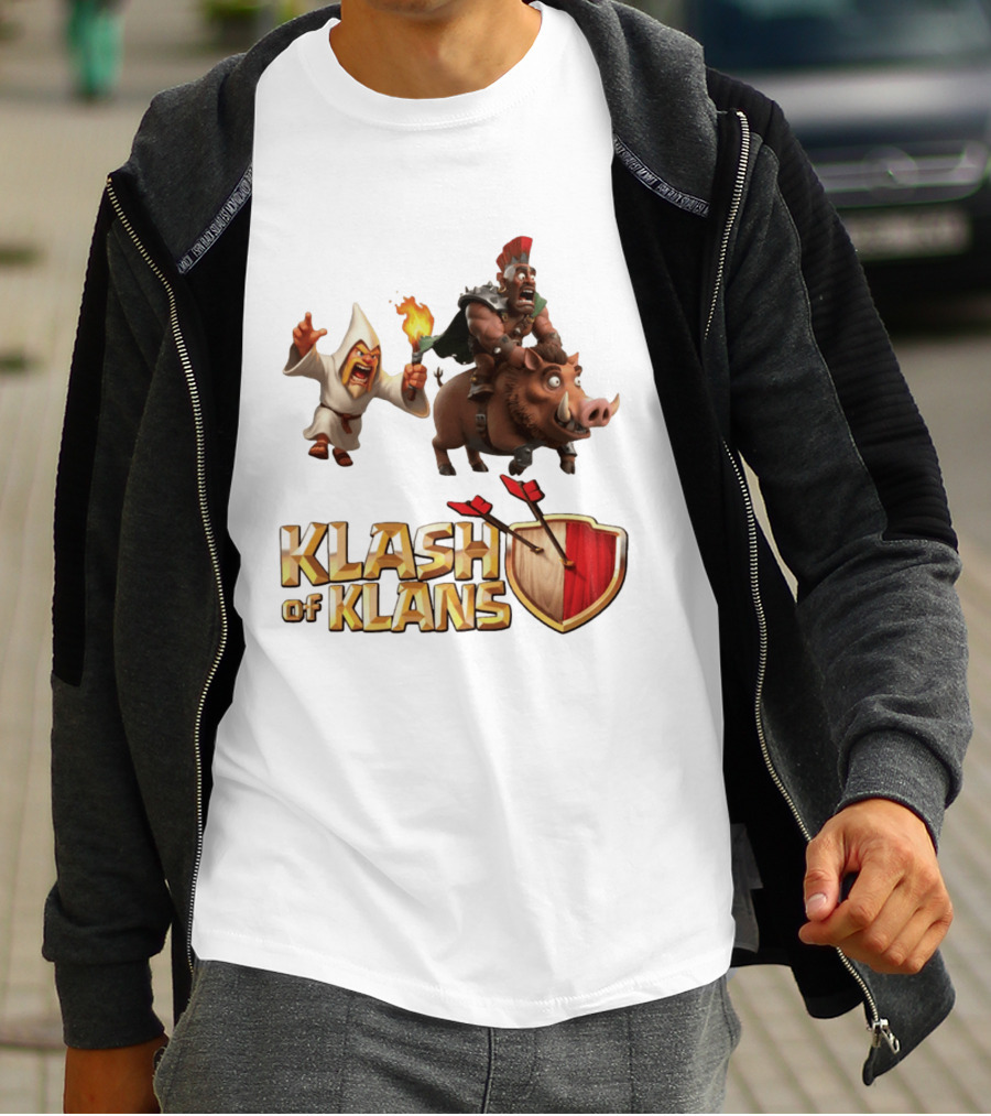 Klash Of Klans Characters With Wizard And Hog Rider T-Shirt
