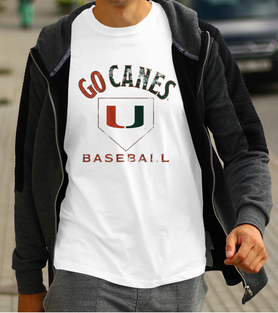 Miami Hurricanes Go Canes Baseball U T-Shirt