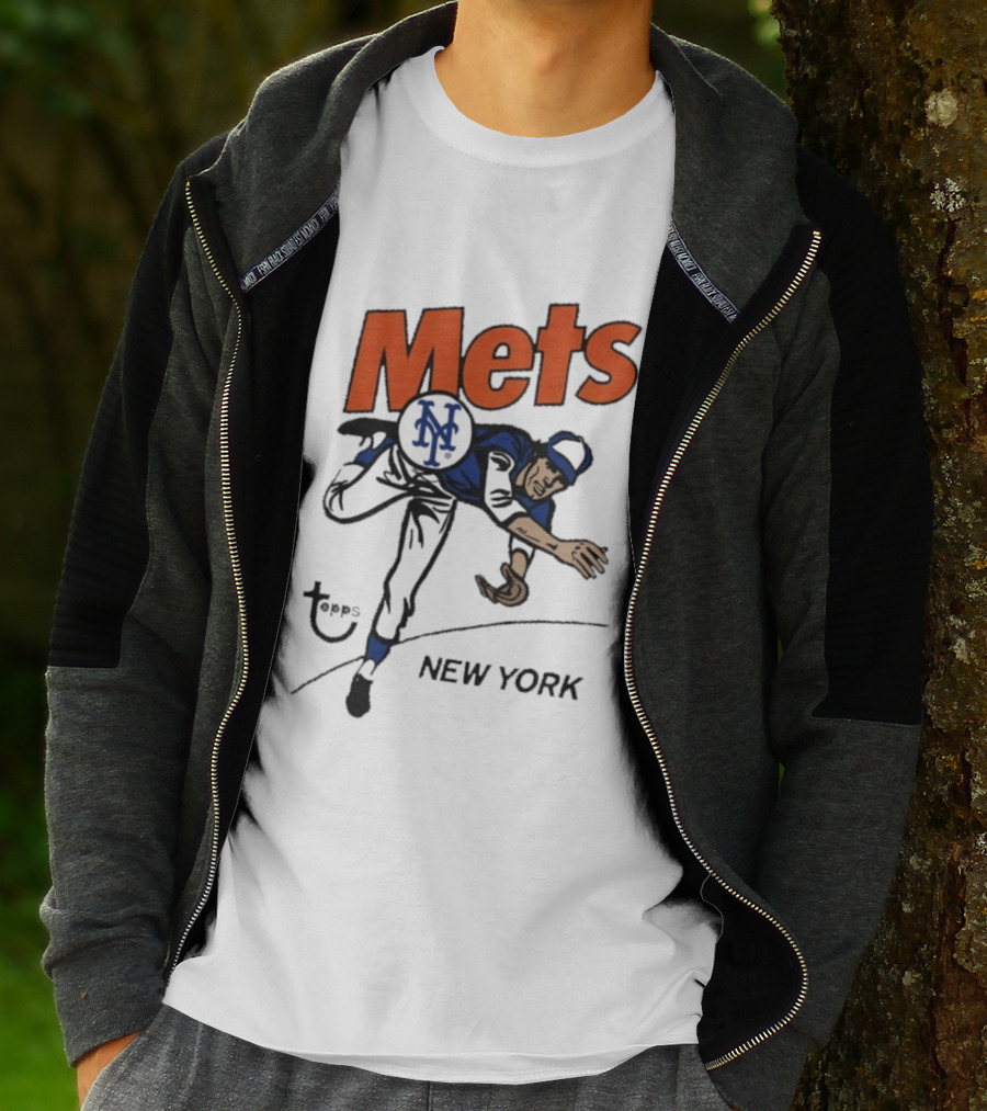 MLB Topps New York Mets Cartoon Raglan T-Shirt