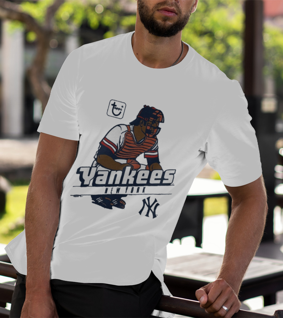 MLB Topps New York Yankees Catcher Cartoon Yankees NY T-Shirt
