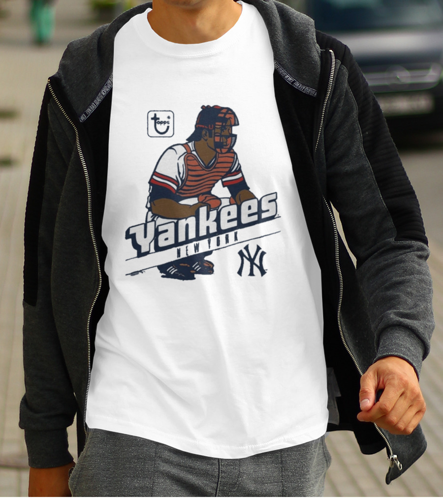 MLB Topps New York Yankees Catcher Cartoon Yankees NY T-Shirt