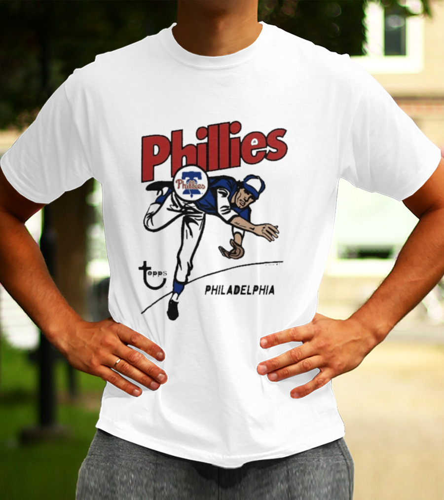 Philadelphia Phillies Topps Raglan MLB Cartoon T-Shirt