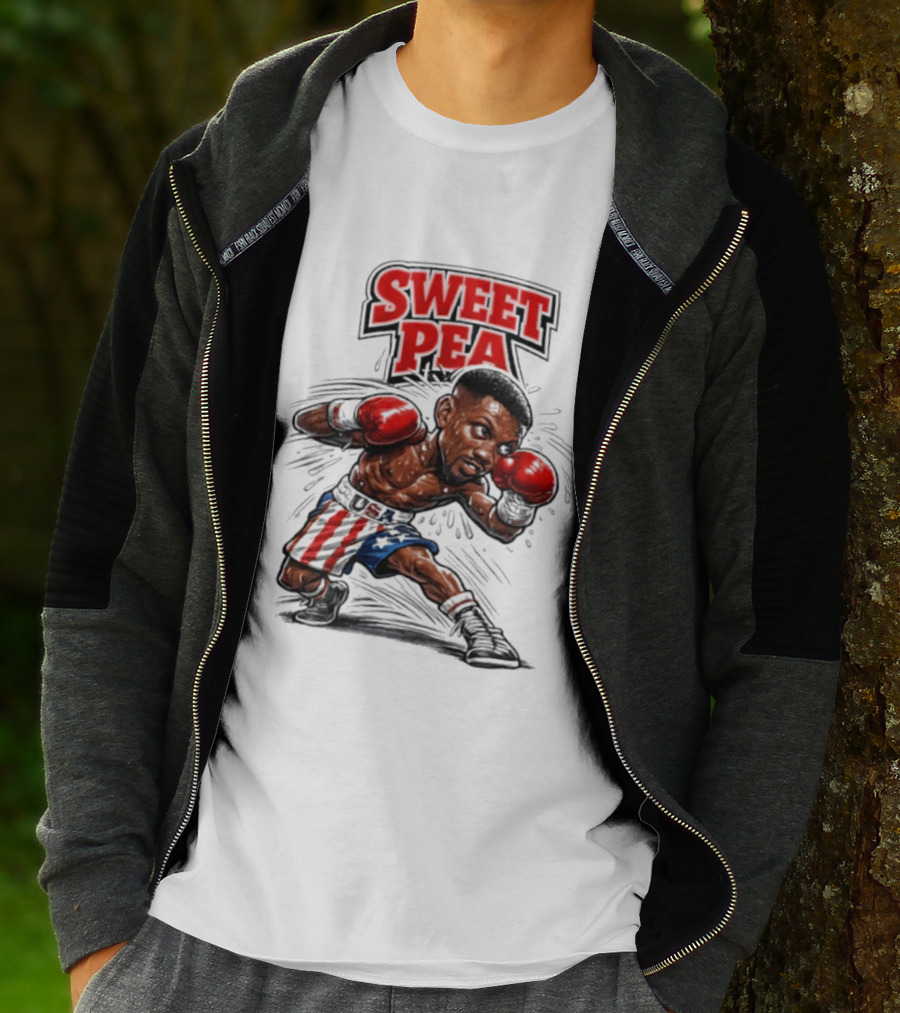 Sweet Pea Pernell Whitaker Boxing Caricature USA Flag Shorts T-Shirt