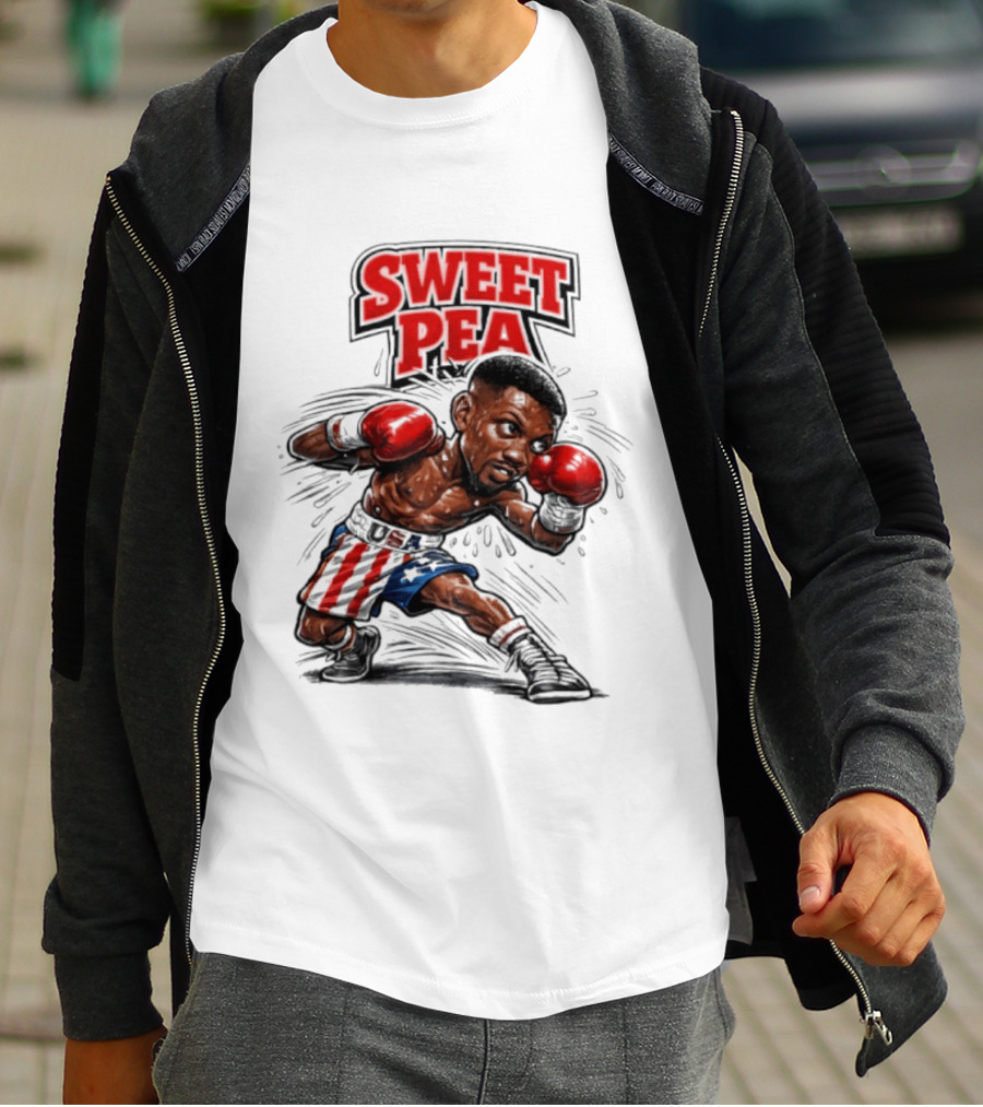Sweet Pea Pernell Whitaker Boxing Caricature USA Flag Shorts T-Shirt