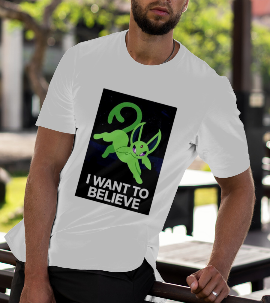 Shiny Espeon I Want To Believe Paranormal T-Shirt