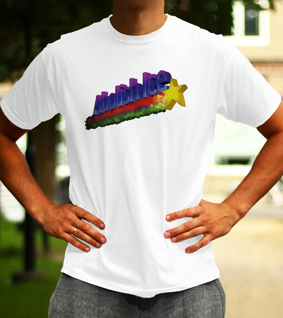 Abolish ICE Star Bold Text With Colorful Gradient And 3D Effect T-Shirt