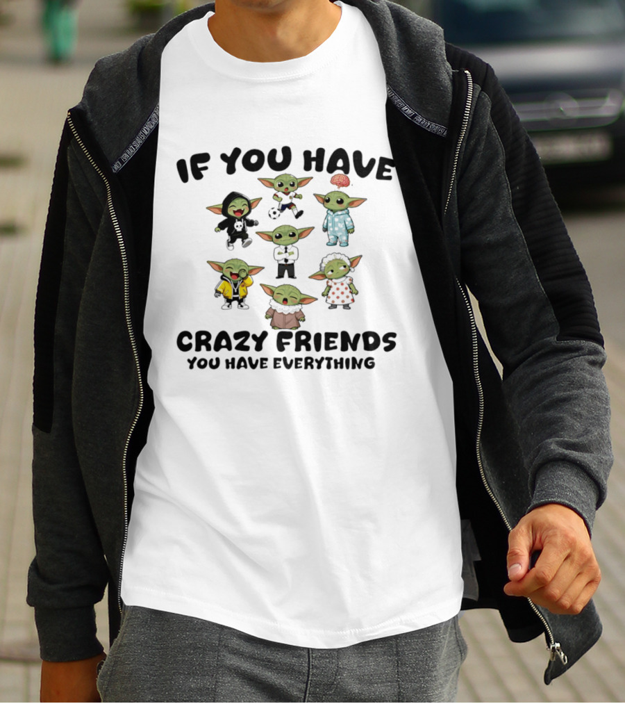 If You Have Crazy Friends You Have Everything Baby Yoda Characters Collection T-Shirt