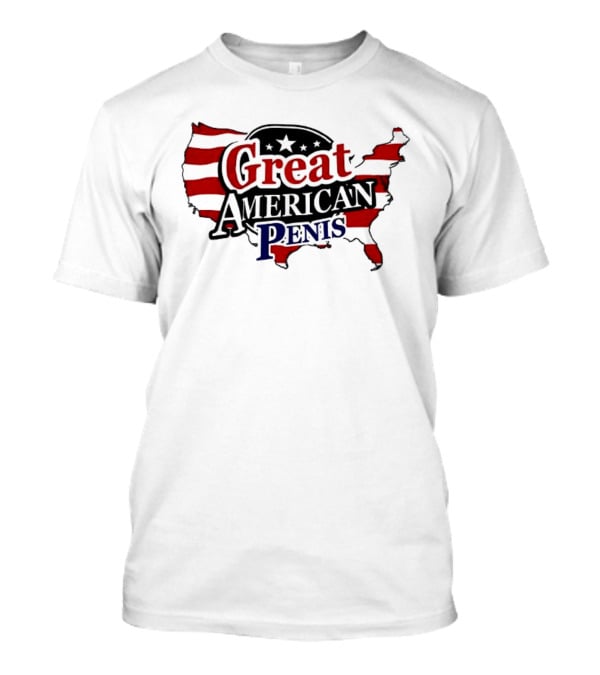 Great American Penis USA Map Flag Stars T-Shirt