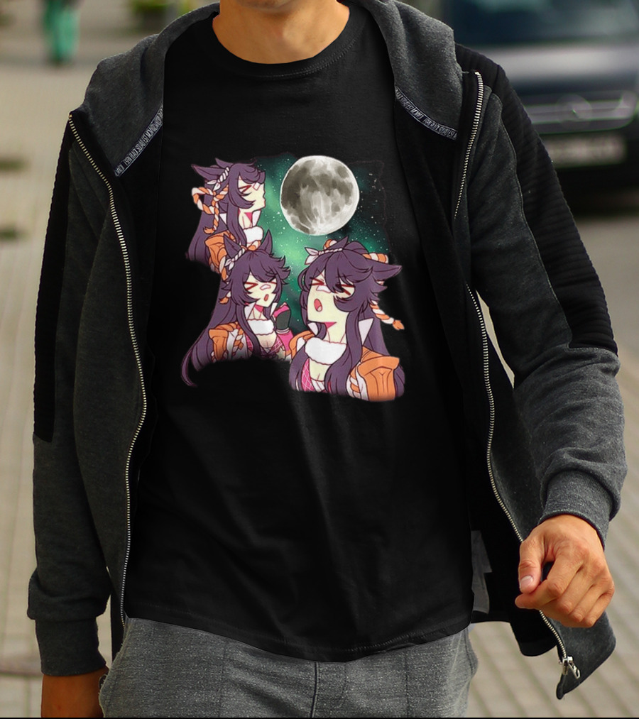 Agnes Tachyon Anime Character Three Wolf Moon Meme T-Shirt