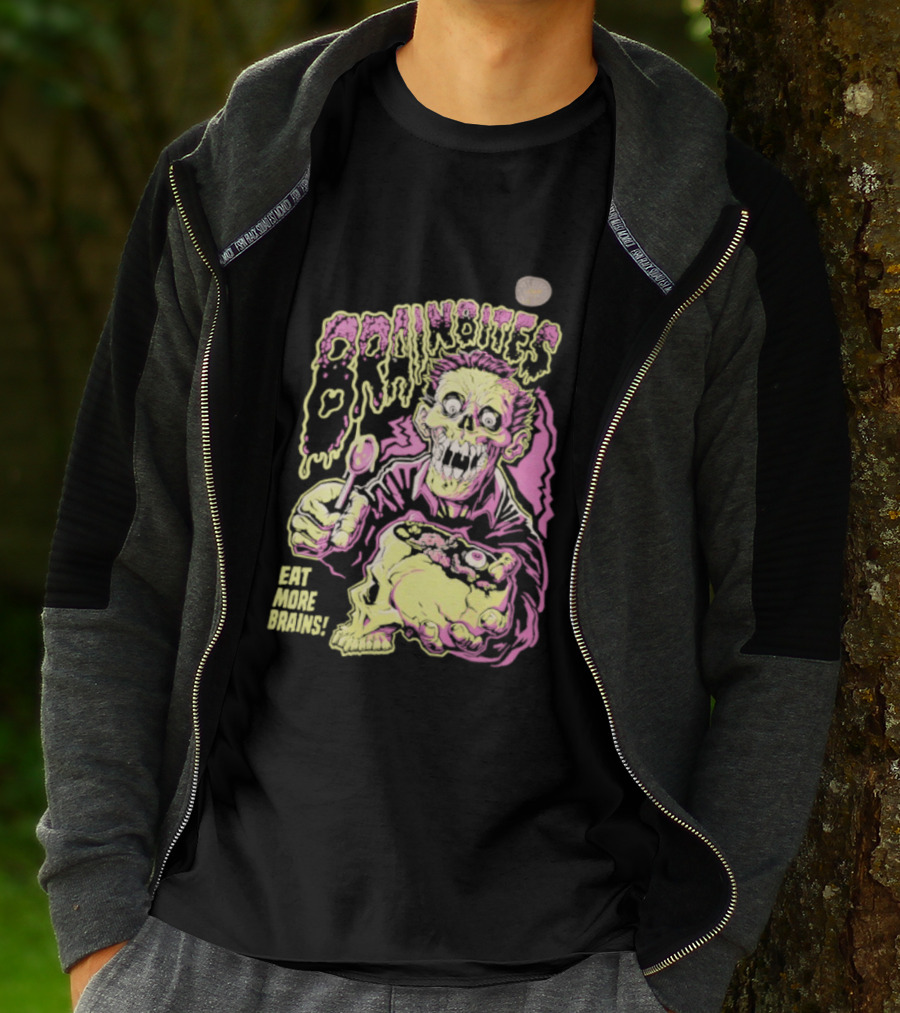 Brainbites Eat More Brains Horror Zombie Eating T-Shirt