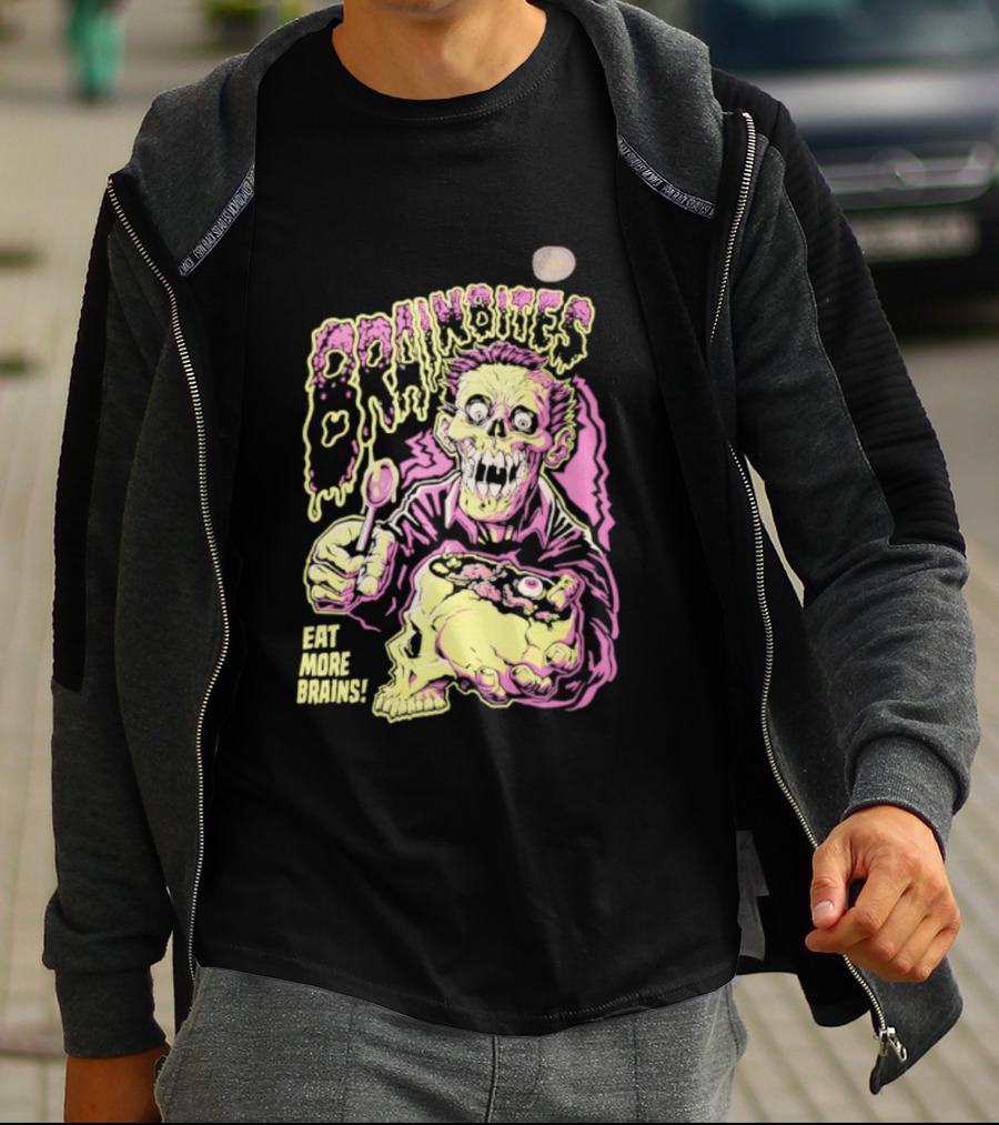 Brainbites Eat More Brains Horror Zombie Eating T-Shirt