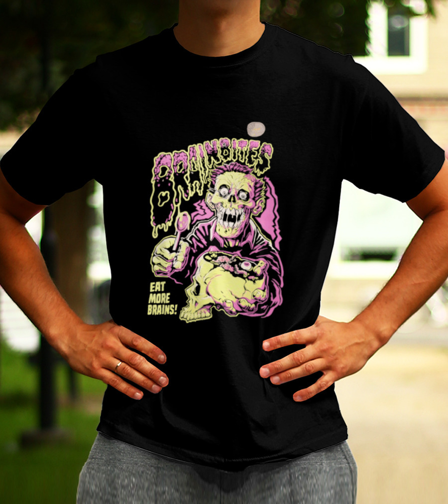 Brainbites Eat More Brains Horror Zombie Eating T-Shirt