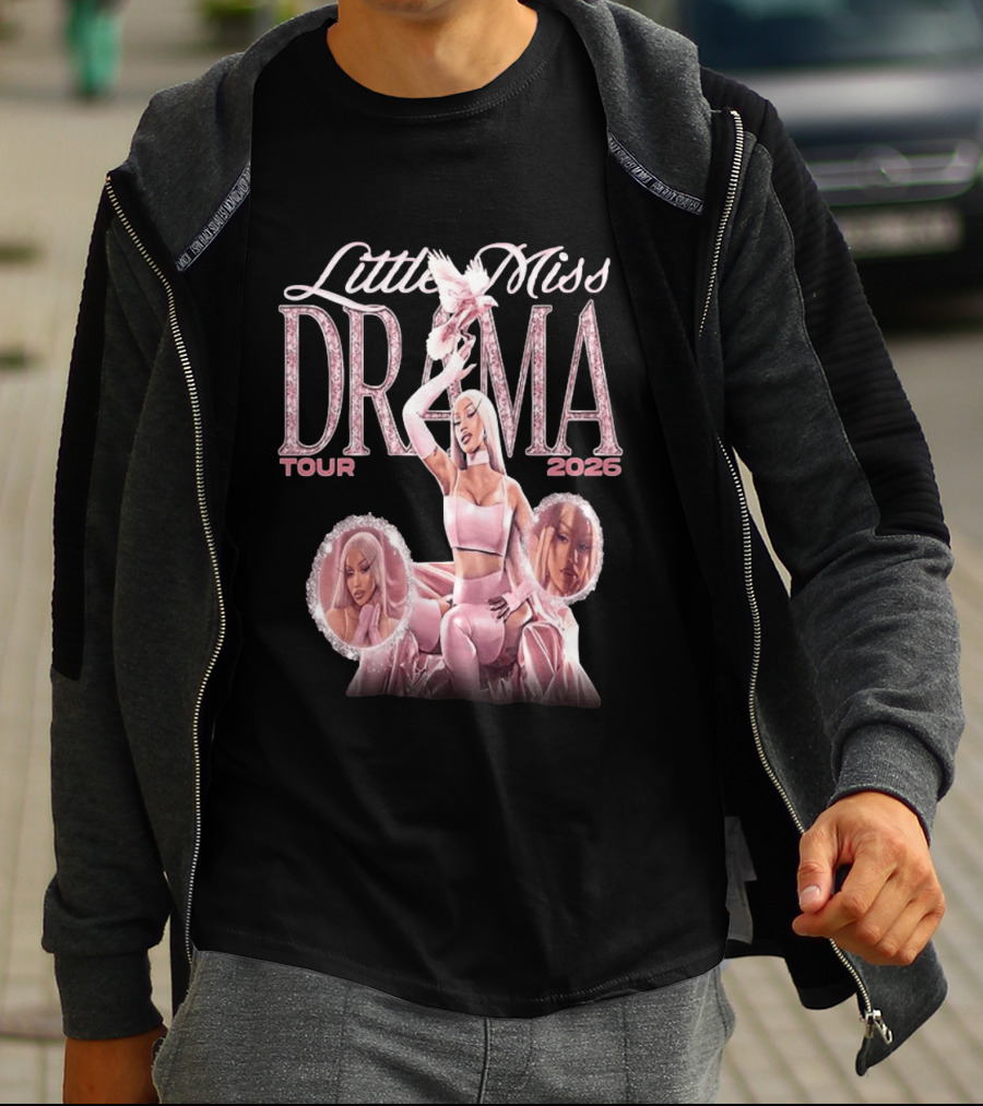 Little Miss Drama Tour 2026 Cardi B Pink Outfit Trio T-Shirt