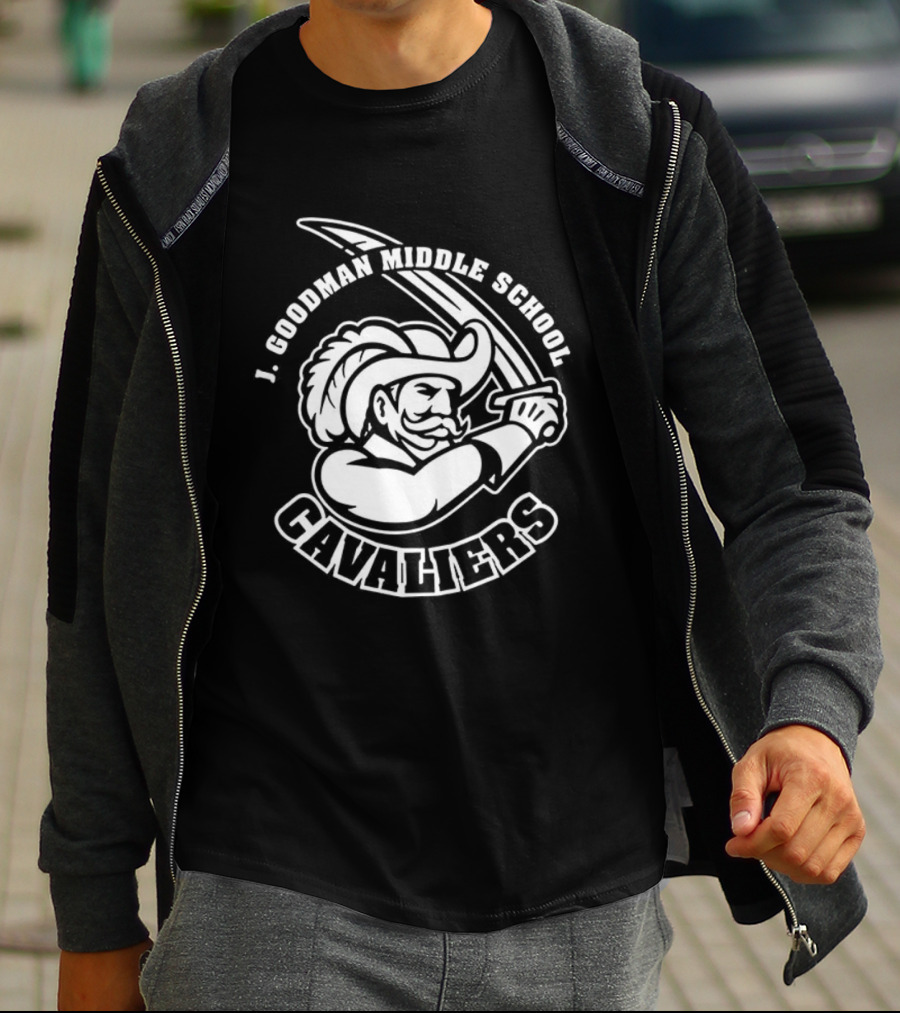 J. Goodman Middle School Cavaliers Mascot Sword T-Shirt