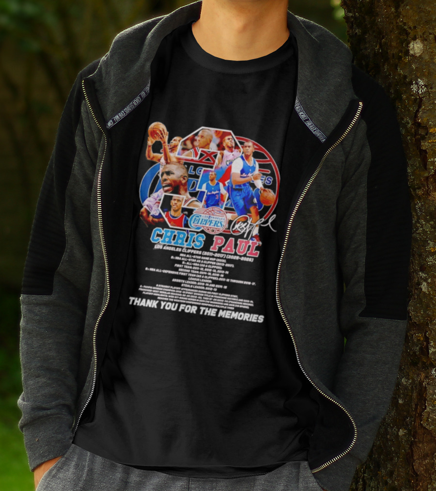 Chris Paul Los Angeles Clippers Memories Highlights And Signature Thank You T-Shirt
